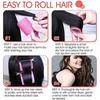 Giant curling wand roller set, 24 pieces, including 12 self-grip curling wands and 12 stainless steel duckbill clips (rose red)