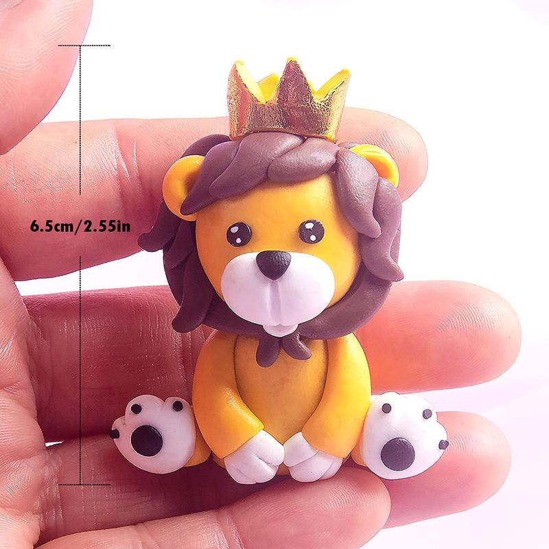 Decoration Happy Birthday Cake Toppers Decoration Wild One Cake Topper Giraffe Fox Tiger Cake Jungle Animals Birthday Party Decoration