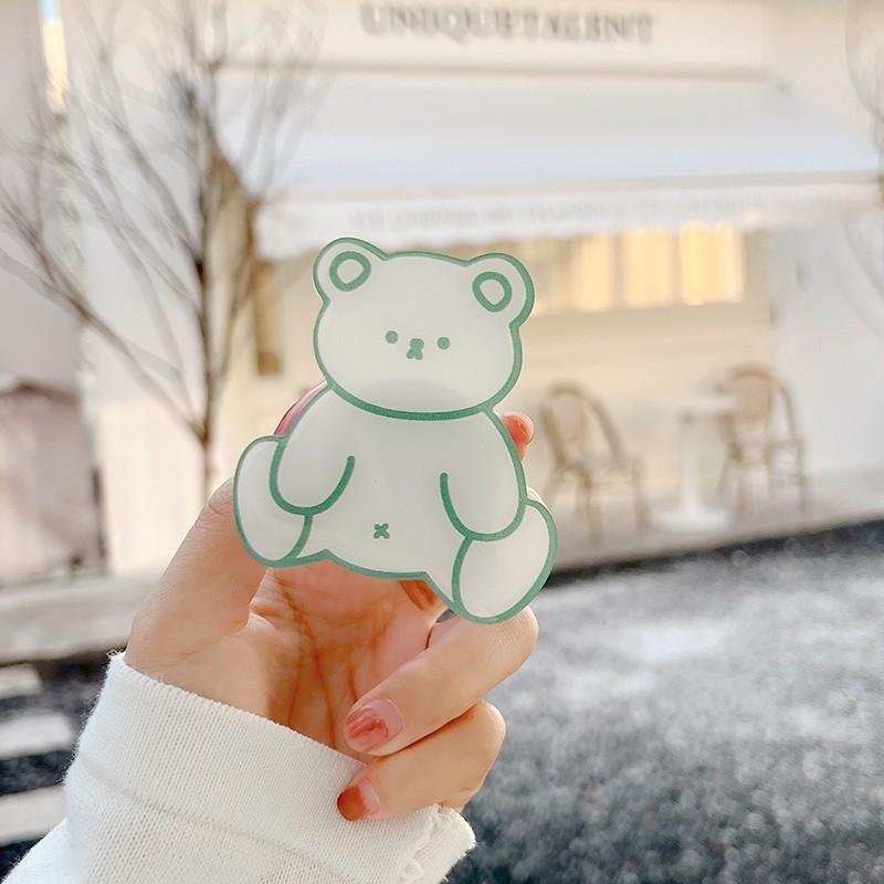 Kreslený Roztomilý Medvídek Skládací Prstový Kroužek Griptok Držák Telefonu pro IPhone 15 Samsung Podpůrný Socket Kapsa Grip Tok Stojan Držák