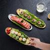 Thicken Stainless Steel Food Storage Tray Oval Serving Plates Long Beef Ball BBQ Buffet Presentation Dishes Kitchen Accessories