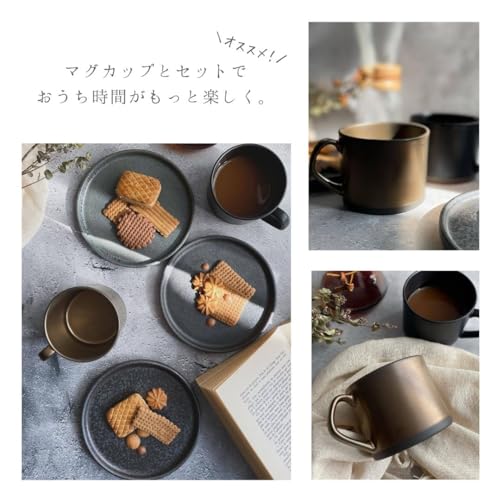 Syokkidana Flat Plate (Small / 16cm / Black) Cake Plate/Dessert Plate (Microwave and Dishwasher Safe / Mino Ware) Cafe/Coffee Shop Plate (Ceramics / M