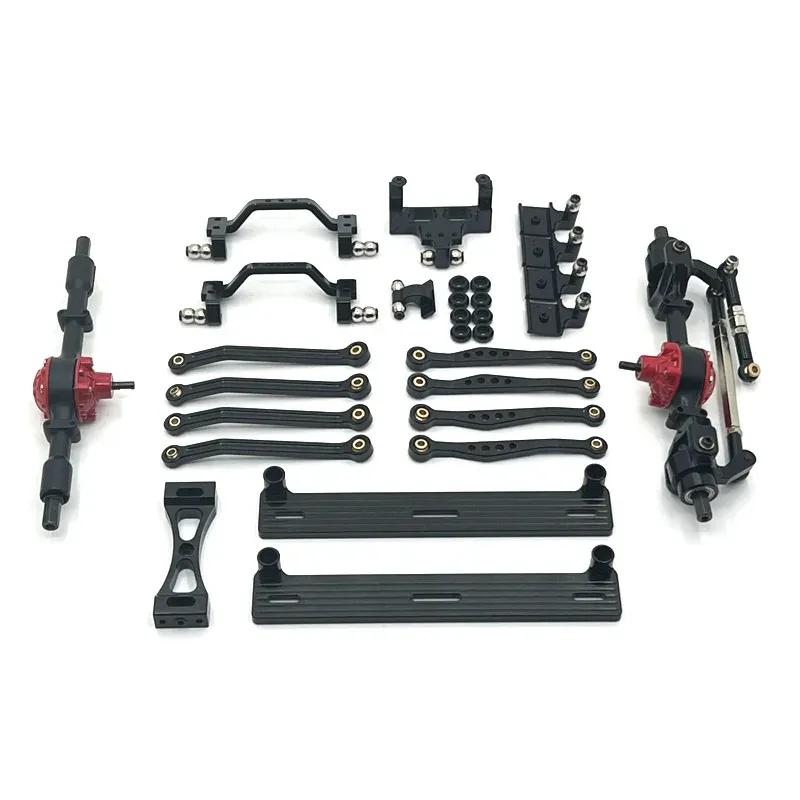 Front Rear Axle Foot Pedals Pull Rod Suspension Frame Rudder Base for WPL 1/16 C64 Toyota RC Crawler Car Metal Upgrade Parts