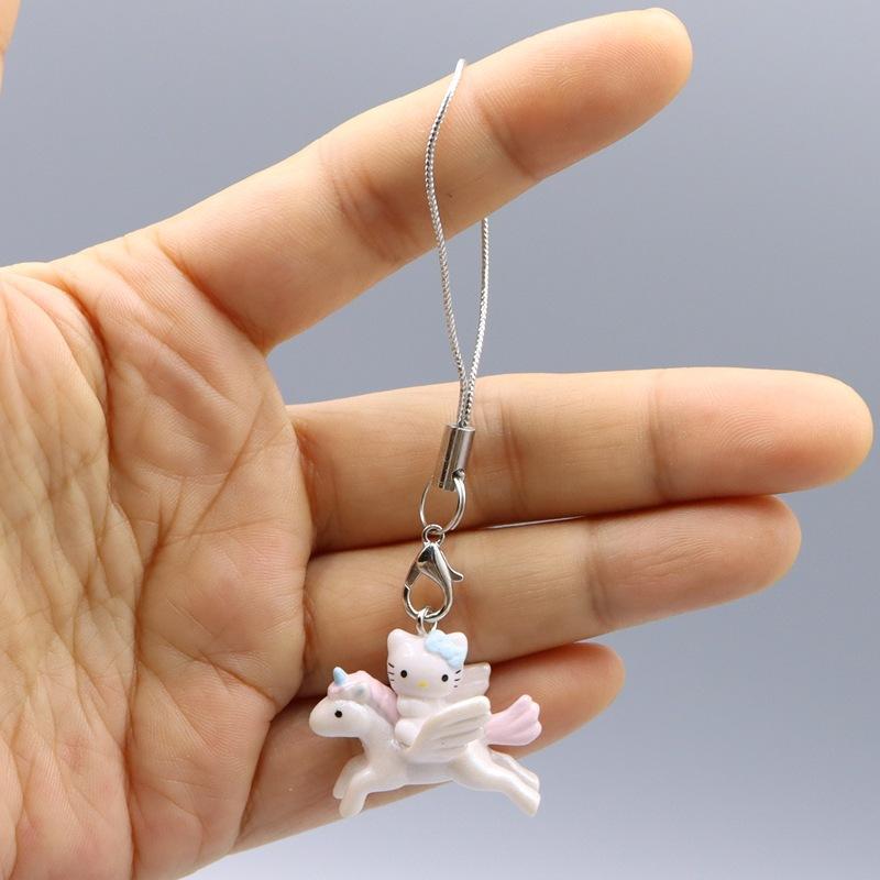 kawaii Hello Kitty Toy Pendant Cute Cat Phone Case Decorative Necklace Pendant Kawaii Women Accessories Festival Gifts