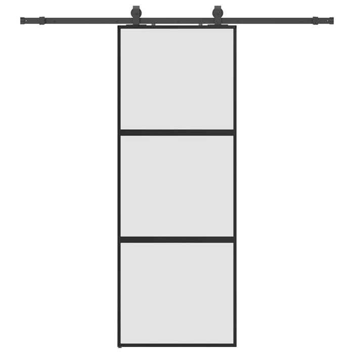 VidaXL Sliding Door Hardware Kit Black 76x205 Cm Tempered Glass, Sliding Door On Rail, Sliding Door 3375874