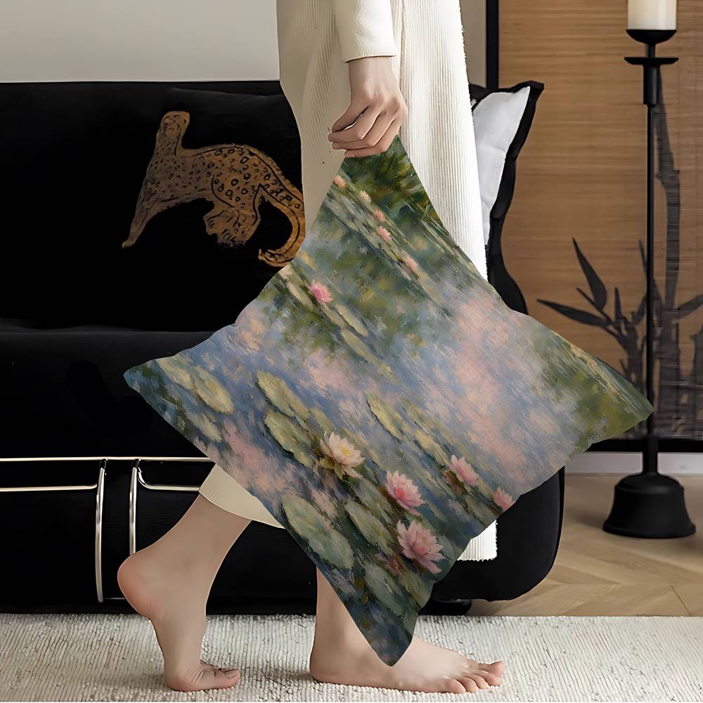 Monet Abstract Landscape Art Canvas Prints Painting Wall Art Monet Pillow Cushion Cover Pillowcase Living Room Sofa Home Decor