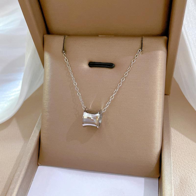 Titanium Steel Small Waist Personalized Minimalist Furnace Real Gold Necklace Female Collarbone Chain With