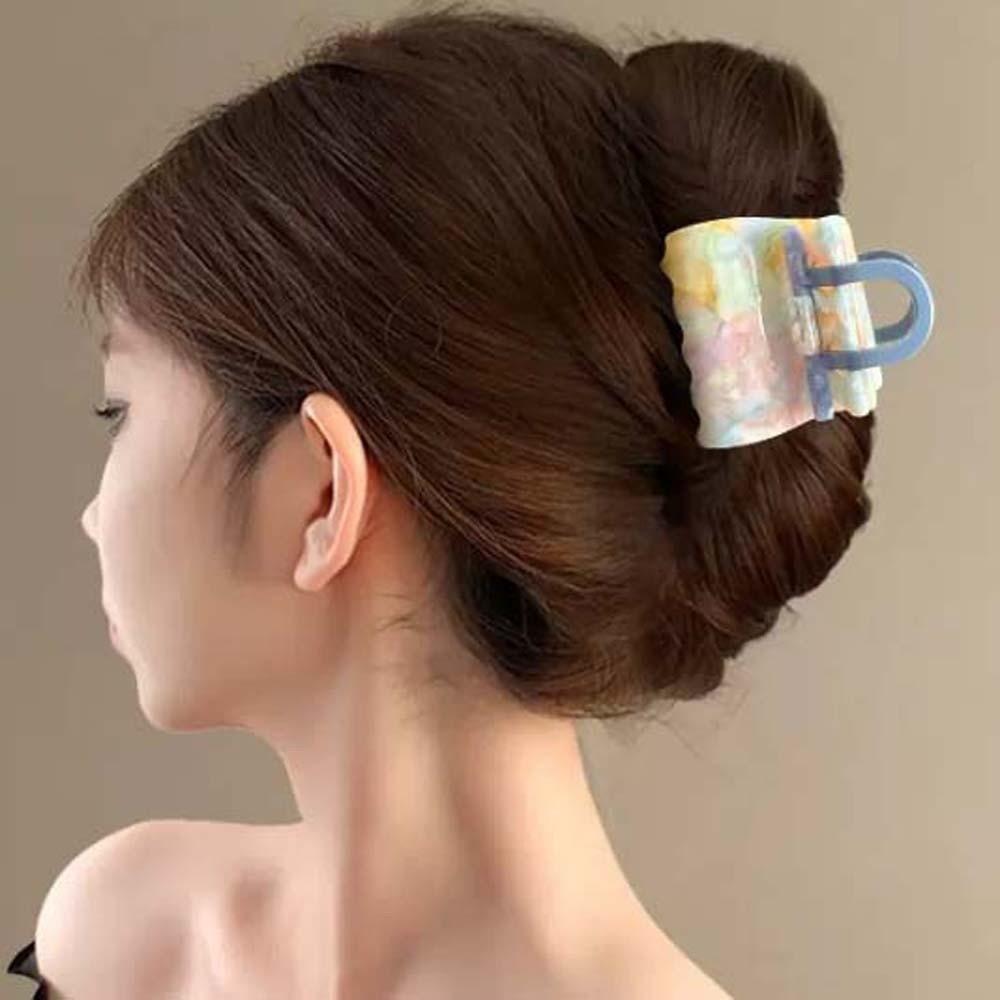 Elegant Square Hair Claw Korean Style Shark Clip Fashion Acetic Acid Hair Claw  Work