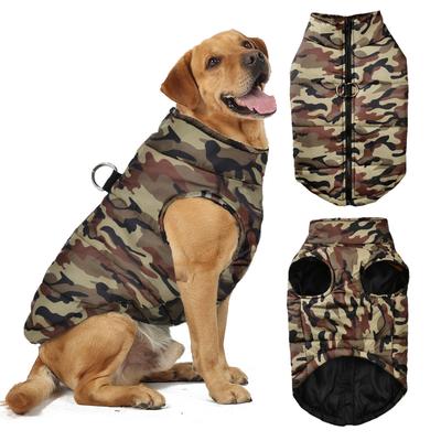 Camouflage Large Dog Jacket Coat For Medium Big Dogs Pet Windproof Zipper Vest Clothes French Bulldog Labrador Costume Outfits
