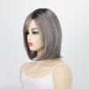 Element Synthetic Cosplay Bob Wig with Bangs Short Straight Ash Silver Grey Daily Party Wigs for Women Heat Resistant Fiber Wigs