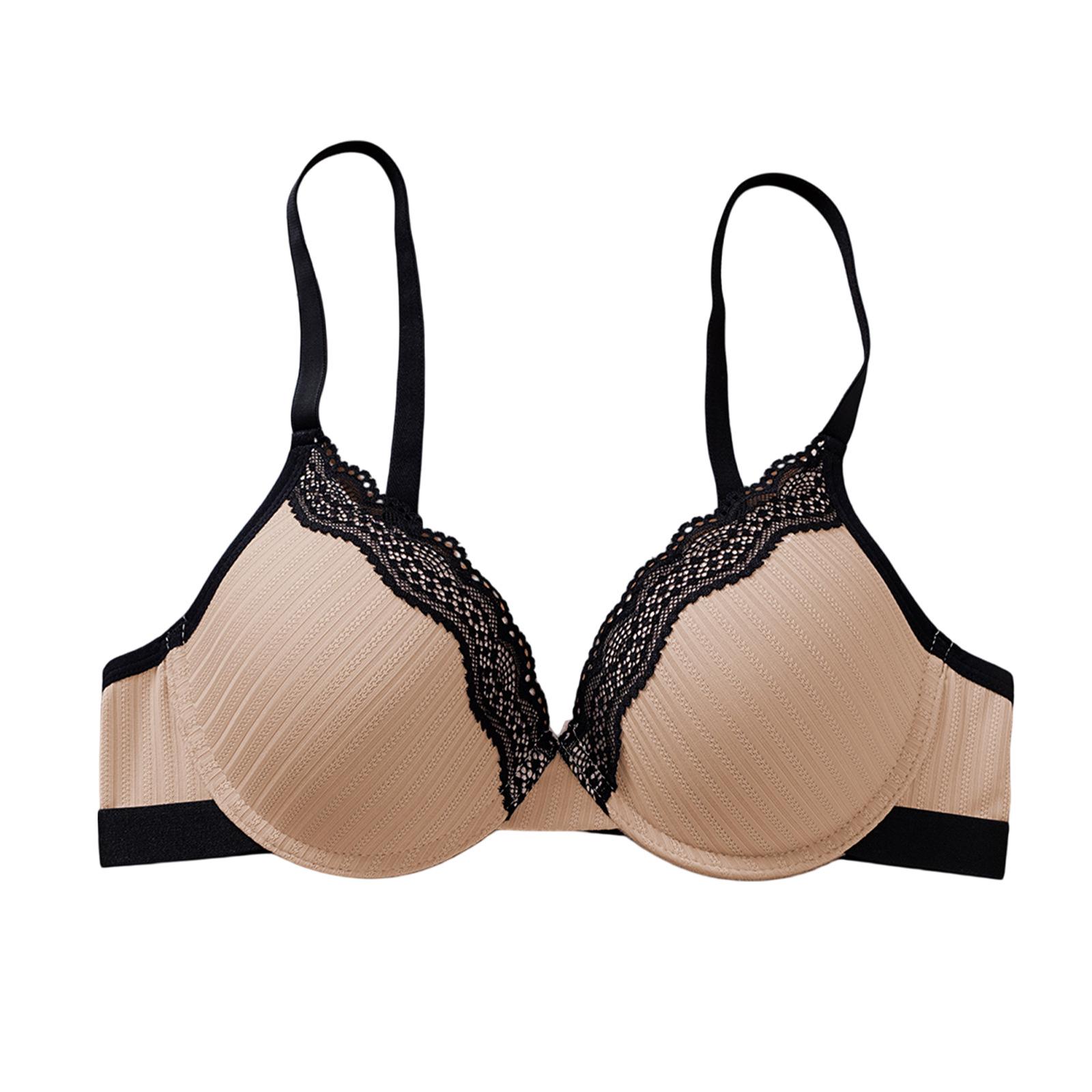 Zeriluna Lace Patchwork Push-Up Bra: Skin-Friendly, Breathable, Comfortable, Fashionable Trim Underwear 90B