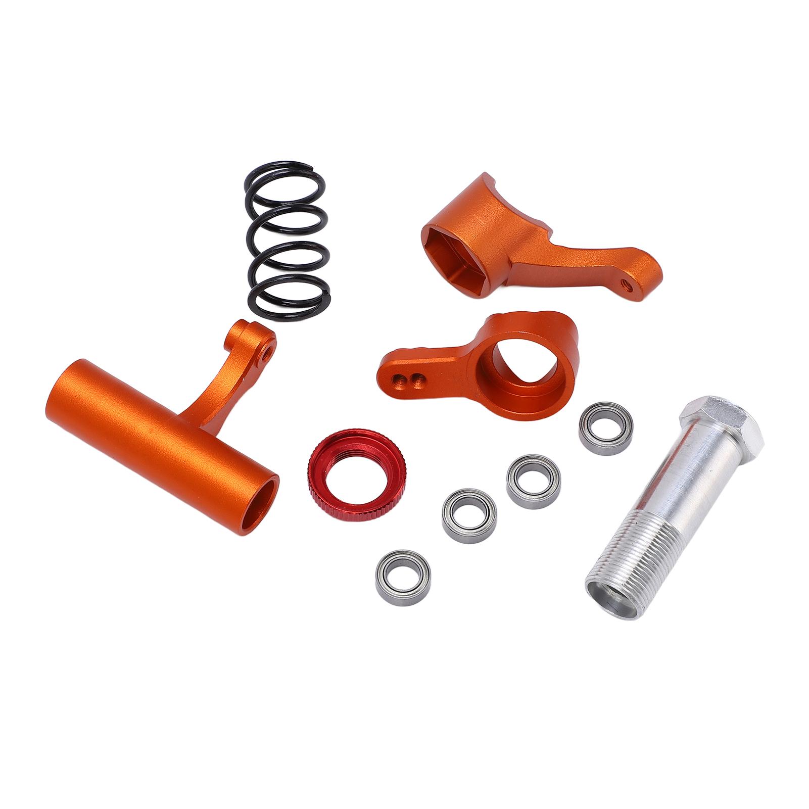 

Aluminum Steering Assembly RC Car Steering Knuckle Kit Orange for ZD Racing 1/7 Remote Control Vehicle