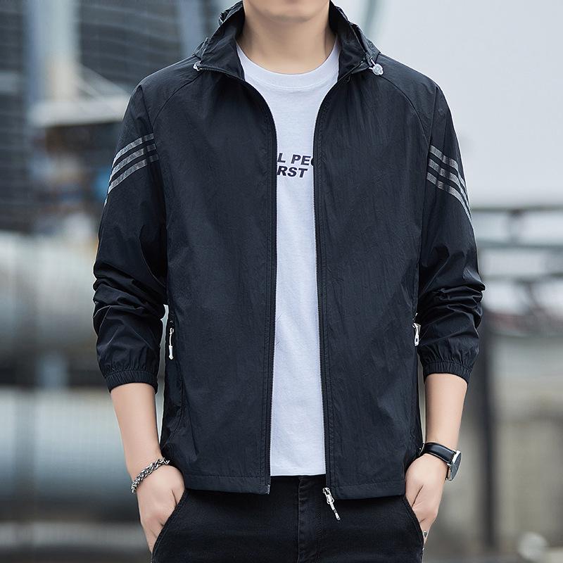 Summer Men's UPF50+ UV Protection Ice Silk Quick-Dry Jacket