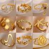 Delicati Anelli Zircone Conchiglia Stella Marina Tartaruga Occhio Maligno Anello Acciaio Inossidabile Donna Anti Scolorimento Ciondolo Dorato Accessori Zircone Regali