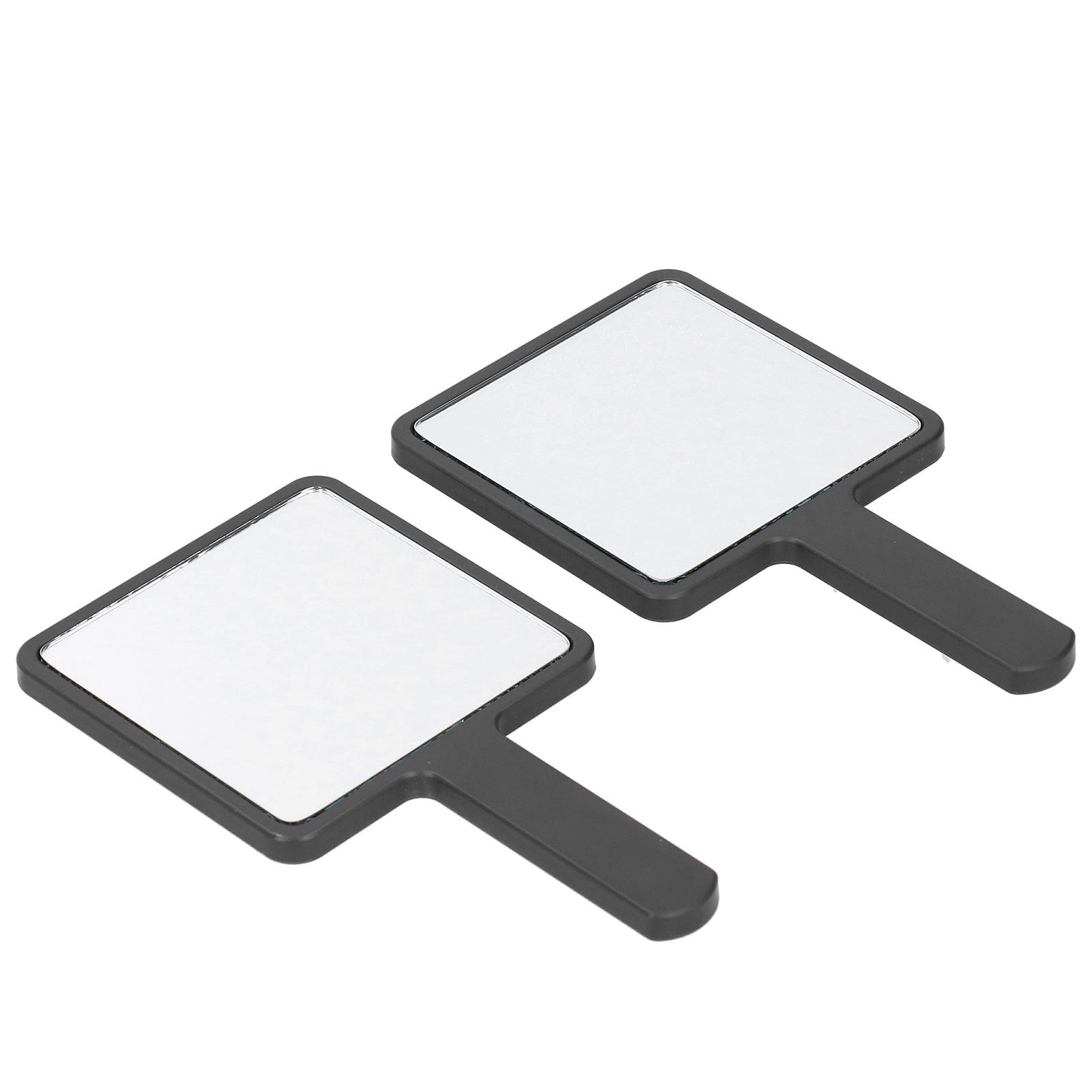 

2 шт. Ручное зеркало для макияжа Портативное квадратное зеркало для туалетного столика Компактный косметический инструмент для красоты Черный чёрный