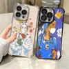 Doctor Nurse Cartoon Plating Phone Case For Iphone 16 17 Pro Max Air 16E 14 15 Plus 12 13 Mini Anti-Fall Airabag Cover