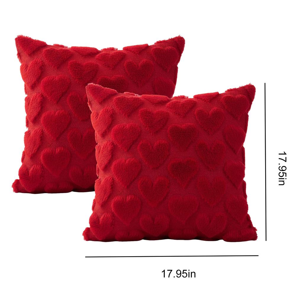 Valentines Day Throw Pillow Covers Soft 18x18 Inch Set of 2 Throw Pillowcase for Bedroom Sofa Holiday Festivals