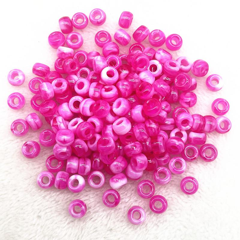 50pcs 8X6mm Big Hole Acrylic Beads Spacer Loose Beads for Jewelry Making DIY Accessories (hole:4.5mm)