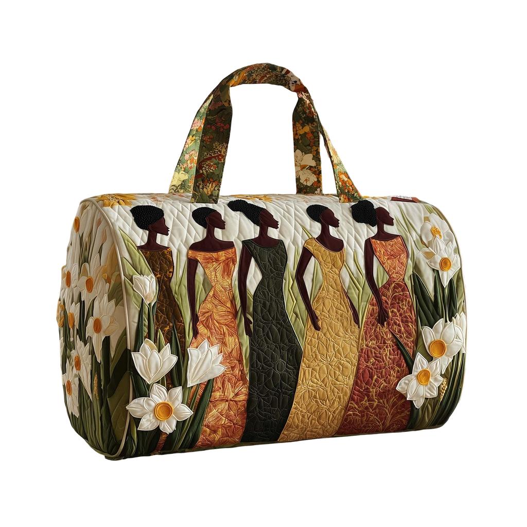 Borsa da Viaggio Trapuntata Imbottita Serie Floreale 3D Borsa Yoga da Donna alla Moda Stampata Borsa a Mano