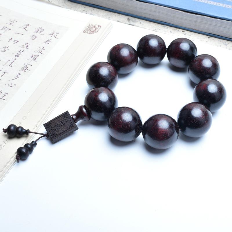 Venus Old Material Small-Leaf Red Sandalwood Prayer Beads Chain - High Oil Density, Unisex, New Chinese Style Decoration Gift