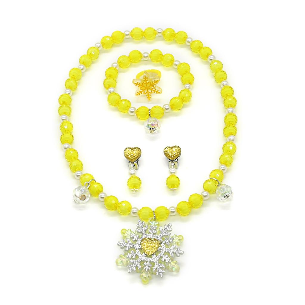 2024 Little Girl Accessories Ice and Snow Snowflake Beads Necklace Bracelet Value Set Baby Girl Accessories