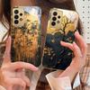 Goldener Zweig For Samsung A 01 52S A04 A05S A10 A12 13 22 23 24 36 42 M02 Note 10 20Ultra 8 9 Goldene Glas-Handyhülle