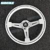 JDM Classic White ABS Steering Wheel Universal Deep Dish Racing Sports Steering Wheel with Rivet
