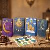 12Pcs Multicolor Ramadan Gift Bag Kraft Paper Mixed Pattern Eid Mubarak Gift Bag Oil-proof Disposable