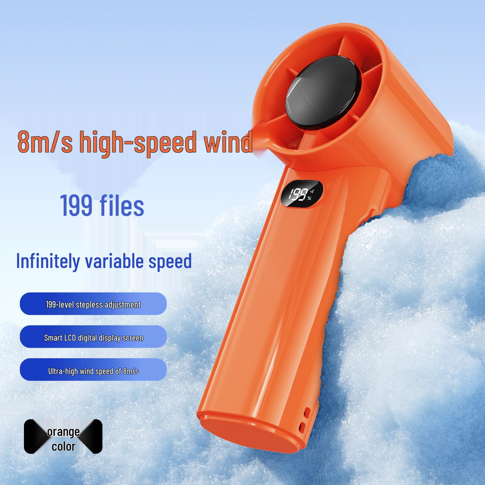 Portable USB Rechargeable Leafless Turbine Fan – Mini Desktop & Handheld High-Speed Digital Display 145x55x51 mm