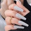 Long Fake Nails 24pcs, Glitter False Nails, Glamorous Press On Nails For Women And Girls