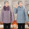 Plus Velvet Winter Jacket with Fur Collar for Elderly Women - Thickened Cotton Padded Coat for Middle-Aged & Senior Ladies