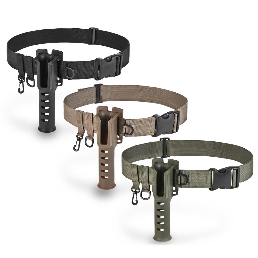 1Pc Waist Support Fishing Rod Holder Belts, Adjustable Waist Wading Belts With 2Pcs Hooks, Portable Pole Inserter For Spinning