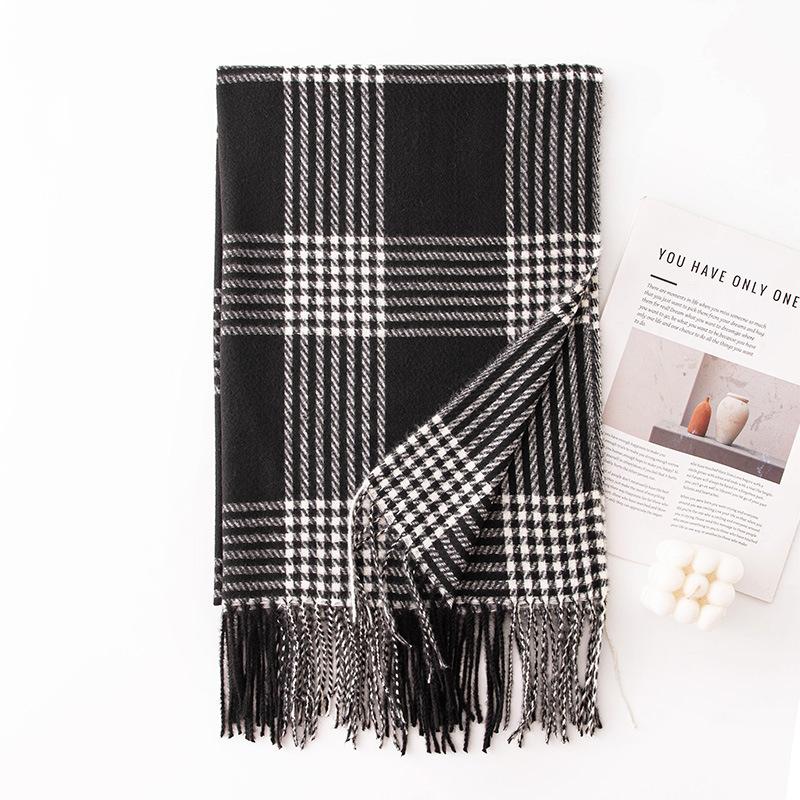 

Maillard long scarf women s autumn and winter atmosphere fashion large plaid imitation cashmere shawl warm thickened neck scarf 62*200cm
