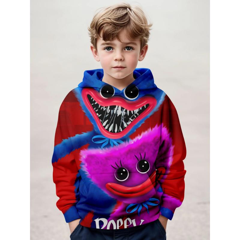 

3D-печать Poppy s Play Time Hoodies Детская бутиковая одежда 2024 Весенняя толстовка с капюшоном для отдыха Детская одежда Осенняя детская толстовка