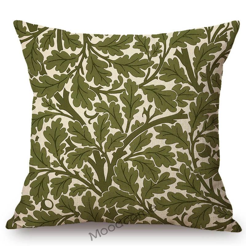 William Morris Floral Green Plant Flower Harmony Home Art Decorative Throw Pillow Case Sofa Cotton Linen Cushion Cover Case
