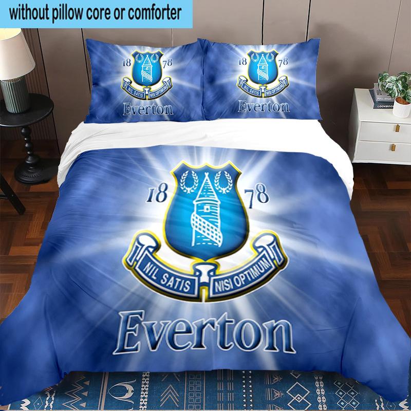 Football Club Everton 3PCS Bedding set,Ideal for1pc Duvet Cover And 2pcs Pillowcases Perfect for Christmas gift,Ideal for Bedroom, Dormitory