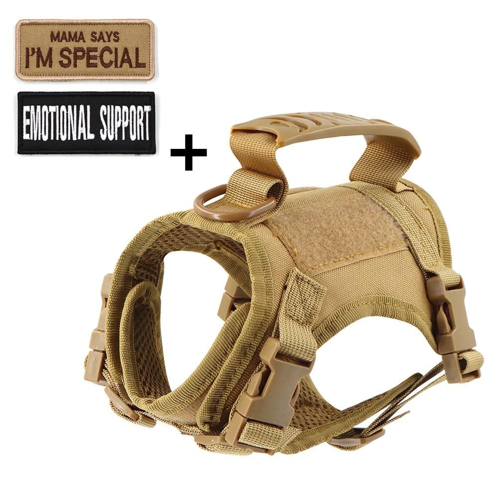 Tactical Cat Harness with 2 Patches Stickers For Puppy Military Vest Harnesses Service Working Training Small Dogs Accessories