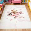 Cartoon Bear Airplane Patterned Kid's Carpet Hot Air Balloon Kids Mat Girls Boy Gift NonSlip Activity Rug Kids Rug Brown Mats