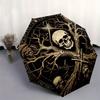 Dark Tree of Life: Skulls & Symbols Circular ArtworkUmbrella, Portable 3-Fold Compact Umbrella for Men & Women Gift