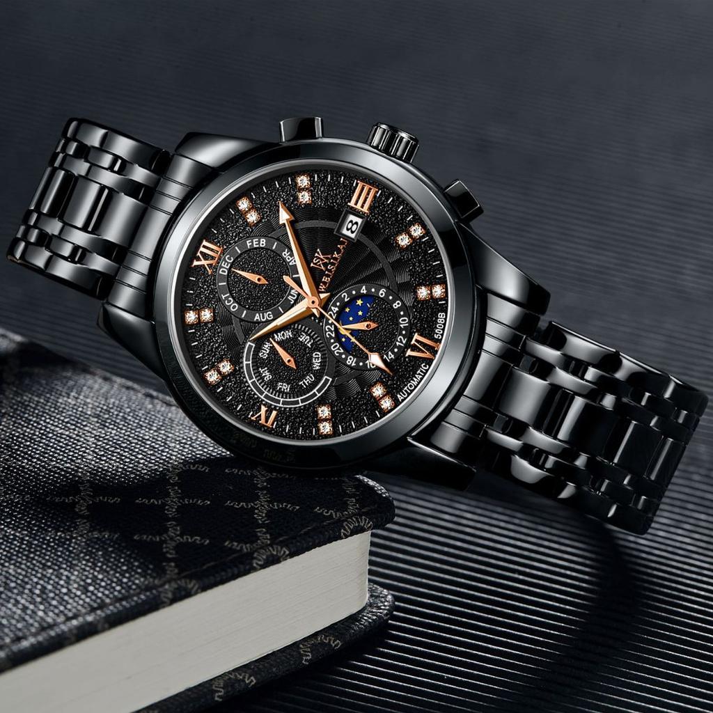 WEISIKAI 5008B Männer Uhren Neue TOP Marke Luxus herren Uhr Mit Box Wasserdicht Leucht Kalender Automatische männer Mechanische Uhren