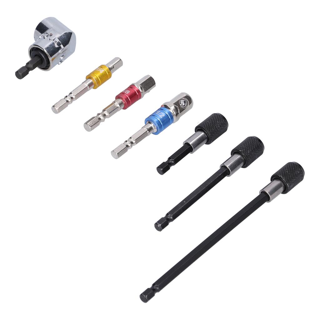 7Pcs Socket Adapter Hex Shank Metal Colourful Screwdriver Bit Holder Extension Set Kit