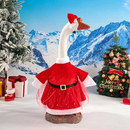 1 Set Christmas Porch Goose Outfits Outdoor Garden Lawn Yard Goose Statue Winter Santa Claus Elf Dress Xmas Holiday Party Dress-up Clothing