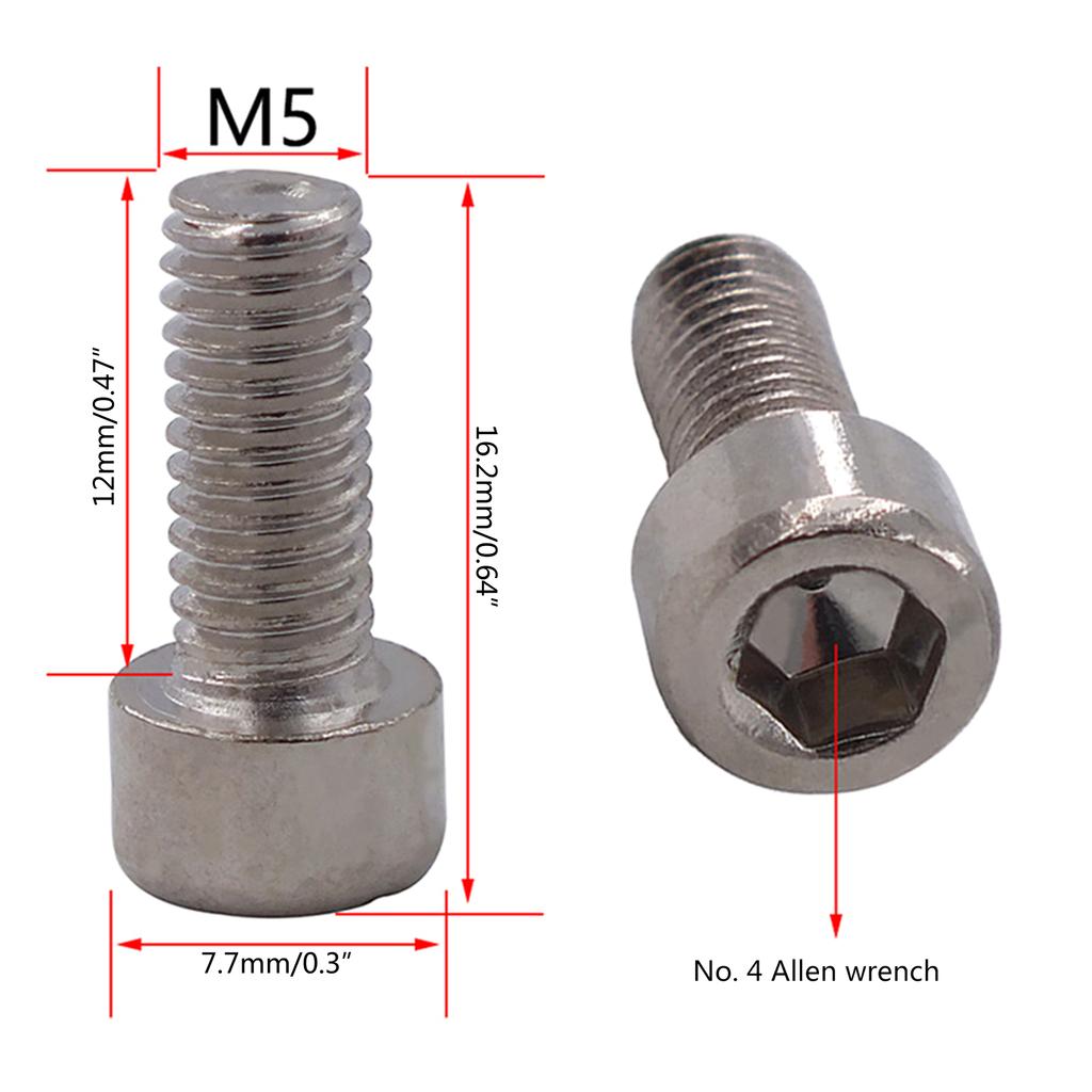 20Pcs Bike Water Bottle Cage Bolts Hexagon Socket Head Bolts Stainless Steel Screws Fixed Gear Mountain Bike Accessories