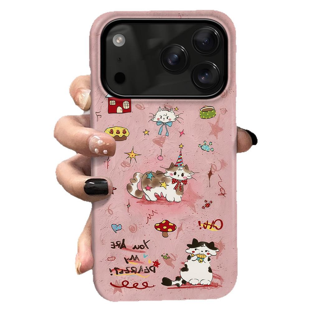 Pointed hat cat is suitable for Apple 17promax cartoon cute iPhone16Pro lens all-inclusive 15 two-in-one.