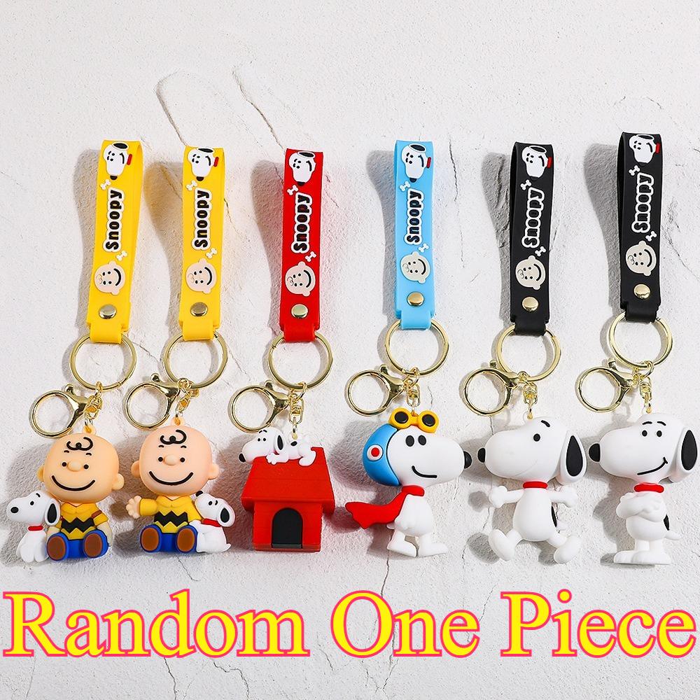 Snoopy Unleashed Silicone Doll Keychain Car Couple Key Ring School Bag Kawaii Ornament Birthday Gift For Friend Cute Mini A S