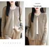 2025 Women's Shawl Style Sweater Cardigan: Round Neck, Hollow Out, Loose Fit, Versatile Long Sleeve, 100% Wool Outerwear