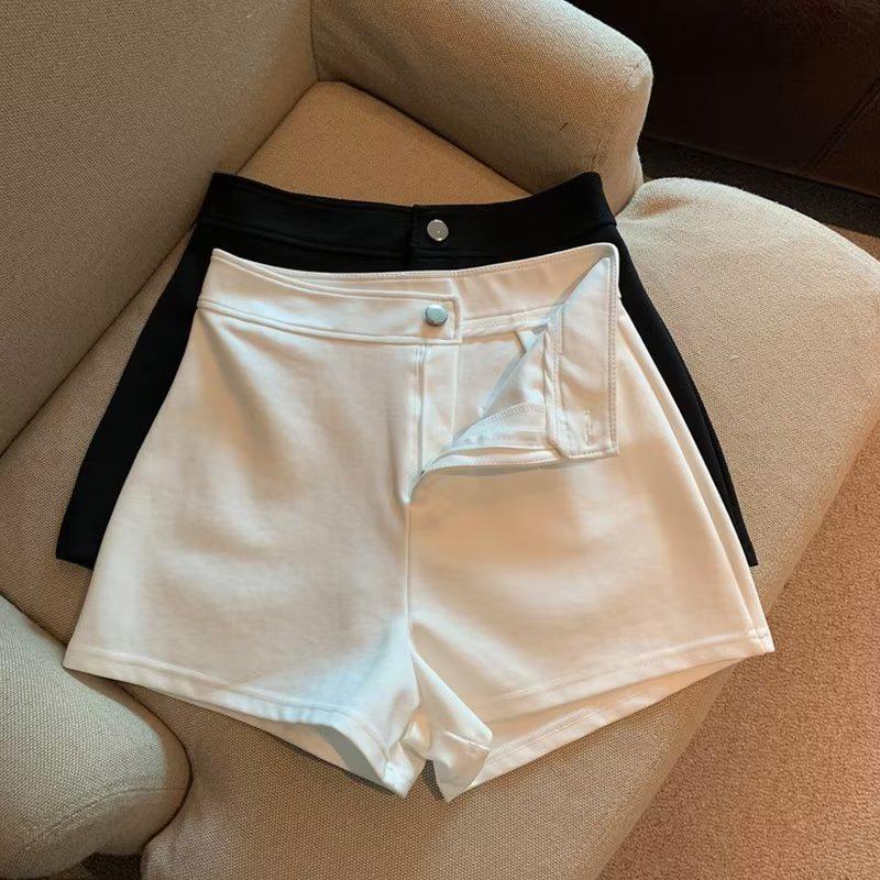 Women's High-Waist Black Slimming Summer Shorts
