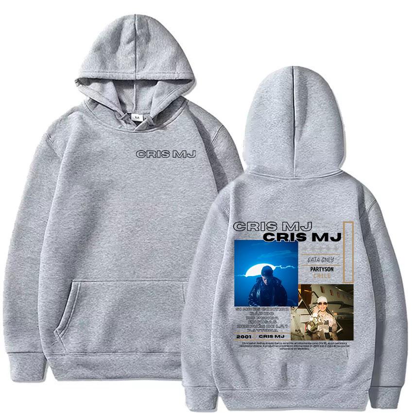 Rapper CRIS MJ Tour 2025 Album Graphics Hoodie Men's Hip Hop Gothic Punk Pullover Sweatshirt Casual Oversized Hoodies Streetwear