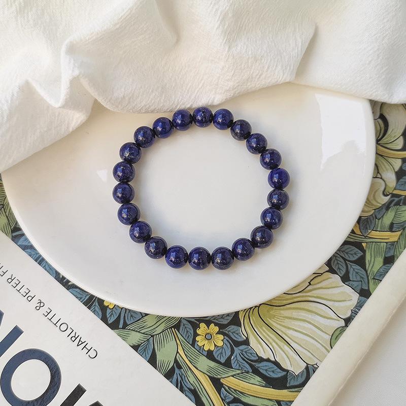 

Afghanistan Raw Ore Lapis Lazuli Bracelet Emperor Blue Single Circle Bead Loose Bead Diy Bracelet Female