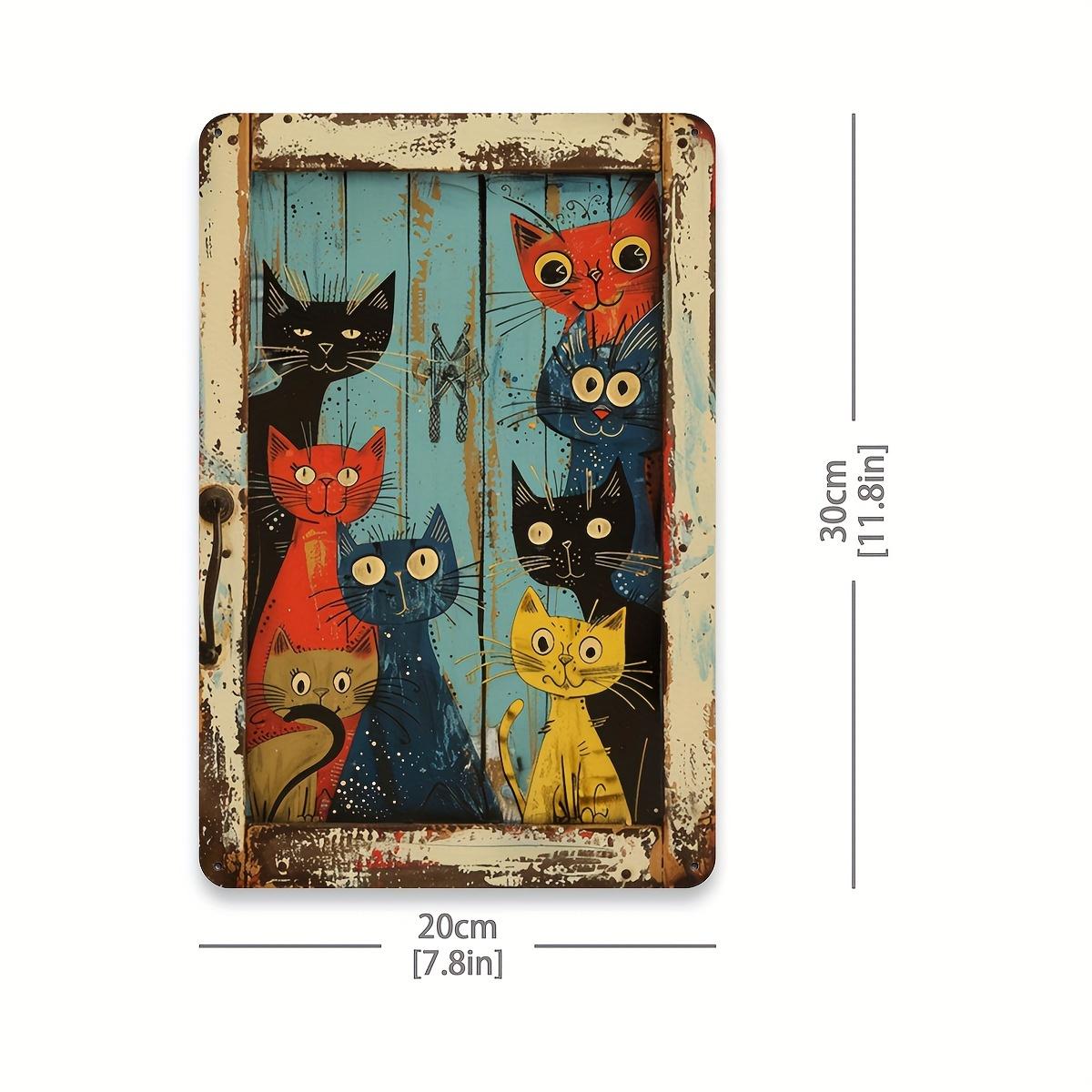 

Vintage Humorous Cat Art Metal Sign Rustic Wall Decor for Home Restaurant Bar Cafe Garage DIY Tools and Supplies 20x30cm（7.8x11.8inch）