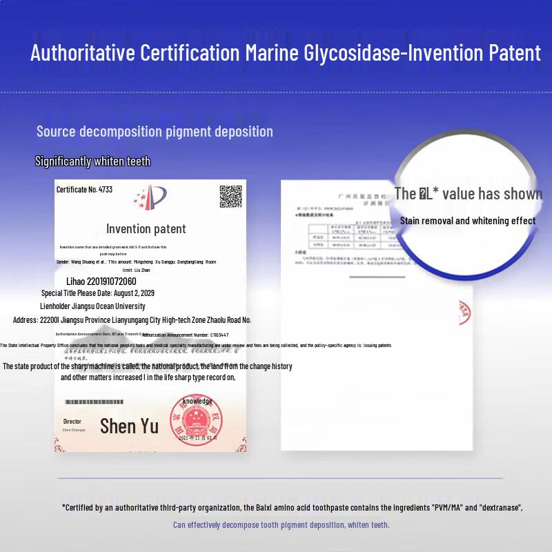 Baixi Amino Acid Fluoride Toothpaste Twin Pack (Longjing Jasmine + White Lightbulb)